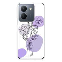 Силиконовый чехол с принтом в цветах на Vivo S30 Pro Mini – Фиолетовый букет