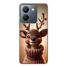 Яркий чехол для Vivo S30 Pro Mini с Зимними Оленятами – Олень в свитере