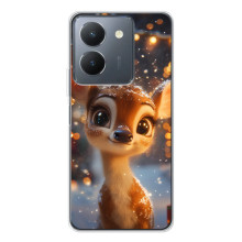 Яркий чехол для Vivo S30 Pro Mini с Зимними Оленятами – Оленёнок среди гирлянд