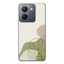 Силиконовый чехол с принтом в цветах на Vivo S30 (Монстера зелёная)