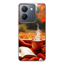 Чехол с уникальным дизайном «Осень с кофе» для Vivo S30 – Кофе и дождь
