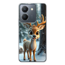 Яркий чехол для Vivo S30 с Зимними Оленятами – Оленёнок в лесу
