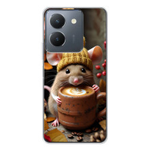 Друкований чохол 'Звірята з кавою' для Vivo S30 – Мишка з кавою