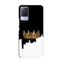 Чехол (Корона на чёрном фоне) для Виво С9 – Золотая корона