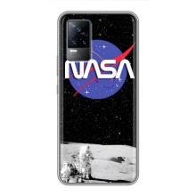 Силиконовый бампер с принтом "Наса" на Vivo S9 (Nasa на луне)