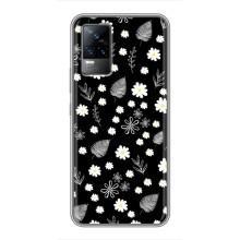 Чохли з тематикою "КВІТИ" на Vivo S9 (цвітіння на чорному)