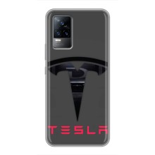 Силиконовый бампер с картинкой машины на Vivo S9 (Logo TESLA)