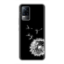 Силиконовый Чехол с одуванчиками на Vivo S9 (Одуванчик на чёрном)