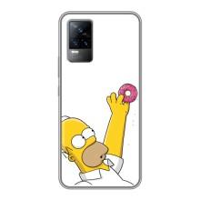Чехол с Симпсонами для Vivo S9e (VPrint) (Гомер с пончиком)