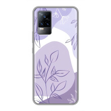 Силконовий чохол з принтом в квітах на Vivo S9e (Фіолетовий дизайн)