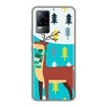 Силиконовый бампер с картинкой животных для Vivo S9e (Олень с шарфом)