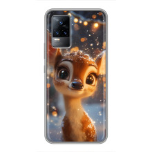 Яркий чехол для Vivo S9e с Зимними Оленятами – Оленёнок среди гирлянд