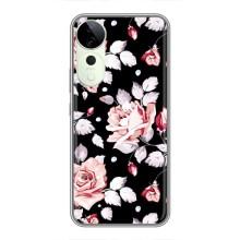 Чехлы с Цветами для Vivo T3 Ultra (VPrint) (Цветочки на черном)