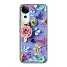 Чехлы с Цветами для Vivo T3 Ultra (VPrint) (Цветочный дизайн)