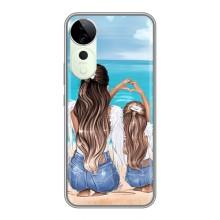 Чехол с печатью для Vivo T3 Ultra - (Мама с ребенком) (AlphaPrint) (Мама с доченькой)