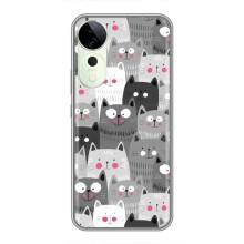 Чехлы с Котиками для Vivo T3 Ultra (VPrint) (Рисованные котики)