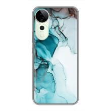 Чехол для Виво Т3 Ультра - с принтом (Дизайнерские) (AlphaPrint) (Бирюзовый мрамор)