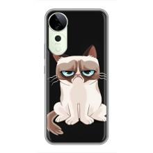 Чехол с принтом для Vivo T3 Ultra (AlphaPrint) Модные коты (Грустный кот)