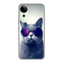 Чехол с принтом для Vivo T3 Ultra (AlphaPrint) Модные коты (Стильный кот)