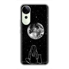 Чехол с рисунком кот на Vivo T3 Ultra – Девушка с котом