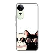 Чехол с рисунком кот на Vivo T3 Ultra – Коты в очках