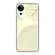 Чехол цветочный дизайн для Vivo T3 Ultra – Зелёный фон