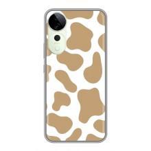 Чехол с принтом коровы на Vivo T3 Ultra – Бежевый принт