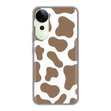 Чехол с принтом коровы на Vivo T3 Ultra – Коричневый принт