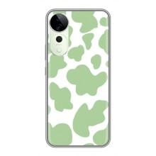 Чехол с принтом коровы на Vivo T3 Ultra – Зеленый принт