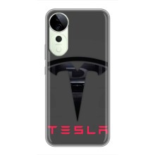 Силіконовий бампер з картинкою машини на Vivo T3 Ultra – Logo TESLA