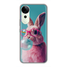 Чохол з принтом стильні тварини для ВіВО Т4 Про – Кролик в окулярах