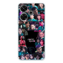 Чехол Гра в кальмара для ViVO T4R 5G – Коллаж игры кальмара