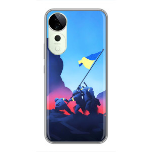 Чехол с украинским воином на ViVO T5e – Украинский прапор
