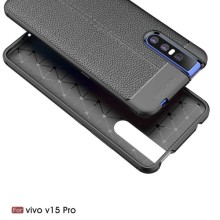 PU-ковпачок Autofocus зі штучної шкіри для Vivo V15 Pro – Чорний