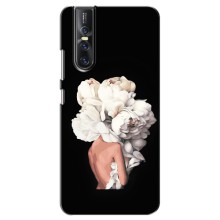 Чехлы (ART) Цветы на Vivo V15 Pro (VPrint) (Белые цветы)