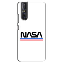 Силиконовый бампер с принтом "Наса" на Vivo V15 Pro – NASA на белом фоне