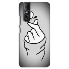 Чехол с принтом для Vivo V15 Pro (AlphaPrint - Знак сердечка) – Значок Love