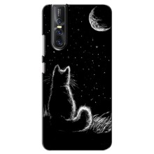 Чехол с принтом для Vivo V15 Pro (AlphaPrint) Модные коты – Котик и луна