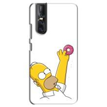 Чехол с Симпсонами для Vivo V15 Pro (VPrint) (Гомер с пончиком)