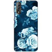 Чехлы (ART) Цветы на ViVO V17 Neo (VPrint) (Голубые Бутоны)