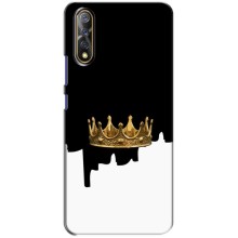 Чехол (Корона на чёрном фоне) для Виво В17 Нео – Золотая корона