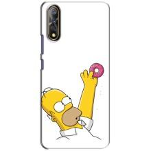 Чехол с Симпсонами для ViVO V17 Neo (VPrint) (Гомер с пончиком)