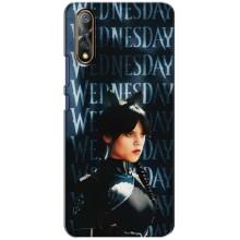 Чехлы Венсдей на ViVO V17 Neo Уэнсдей (AlphaPrint) (Уэнздей кошка)