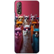 Чохол з принтом стильні тварини для ВіВО V17 Нео – Лами в окулярах