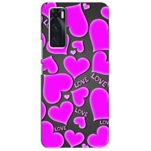 Чехлы для любимой на Виво В20 се (VPrint) (Pink hearts)