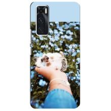 Чехлы с изображением разных животных для ViVO V20 se (Ежик на руках)