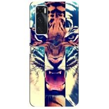 Чехлы с изображением разных животных для ViVO V20 se (Яркий Тигр)