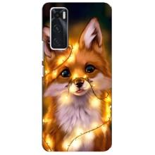 Чехлы с картинкой Лисички для ViVO V20 se (VPrint) (Лисичка в гирляндах)