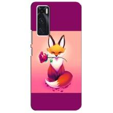 Чехлы с картинкой Лисички для ViVO V20 se (VPrint) (Лисичка с розочкой)