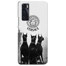 Чехлы VERSACE для Виво В20 се (PREMIUMPrint) (Доберман Версаче)